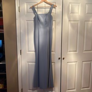 Azazie dusty blue bridesmaids dress